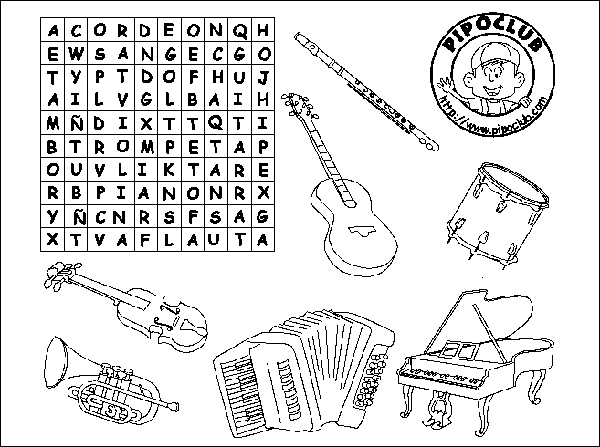 Sopas de Letras - Instrumentos Musicales